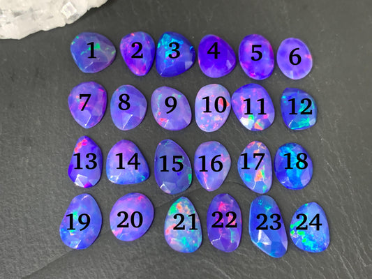 Faceted Purple Ethiopian Opal 10-11mm cabochon