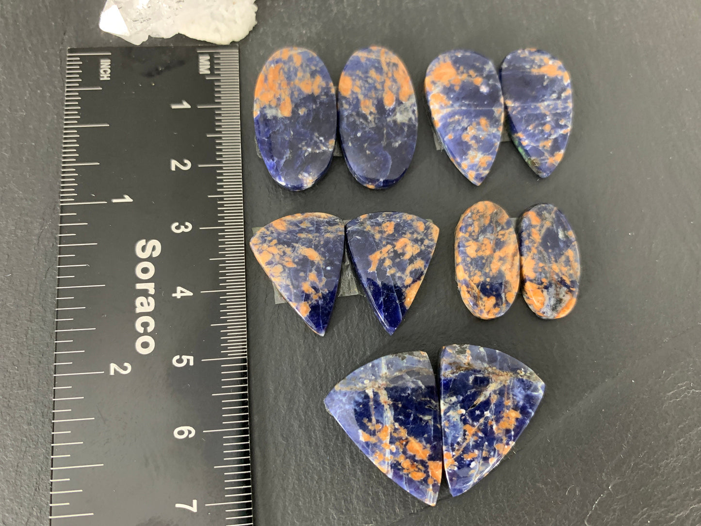 Sodalite Pairs 18-24mm long Cabochon *