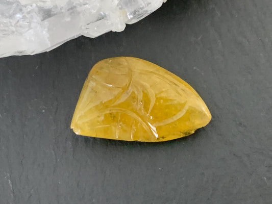 Carved Tourmaline 11x17x5.5mm cabochon