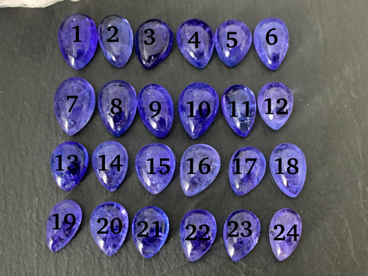 Tanzanite Pear 10-12mm long cabochon - select your cabochon