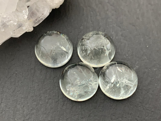 Green Amethyst round 10mm cabochon - Calibrated cabochons