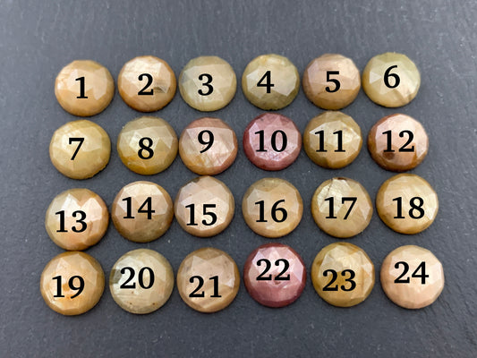 Faceted Yellow Sapphire round 10mm Cabochon