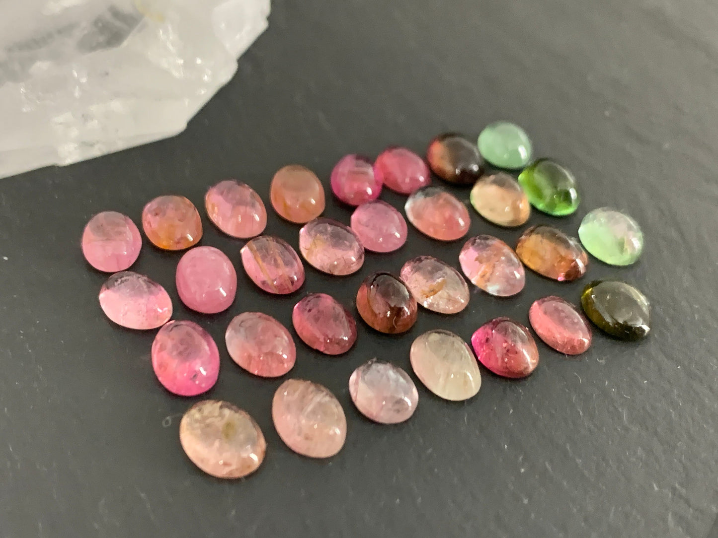 Tourmaline oval 6-7mm long cabochon
