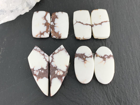Wild Horse Jasper 18-31mm long cabochon pair