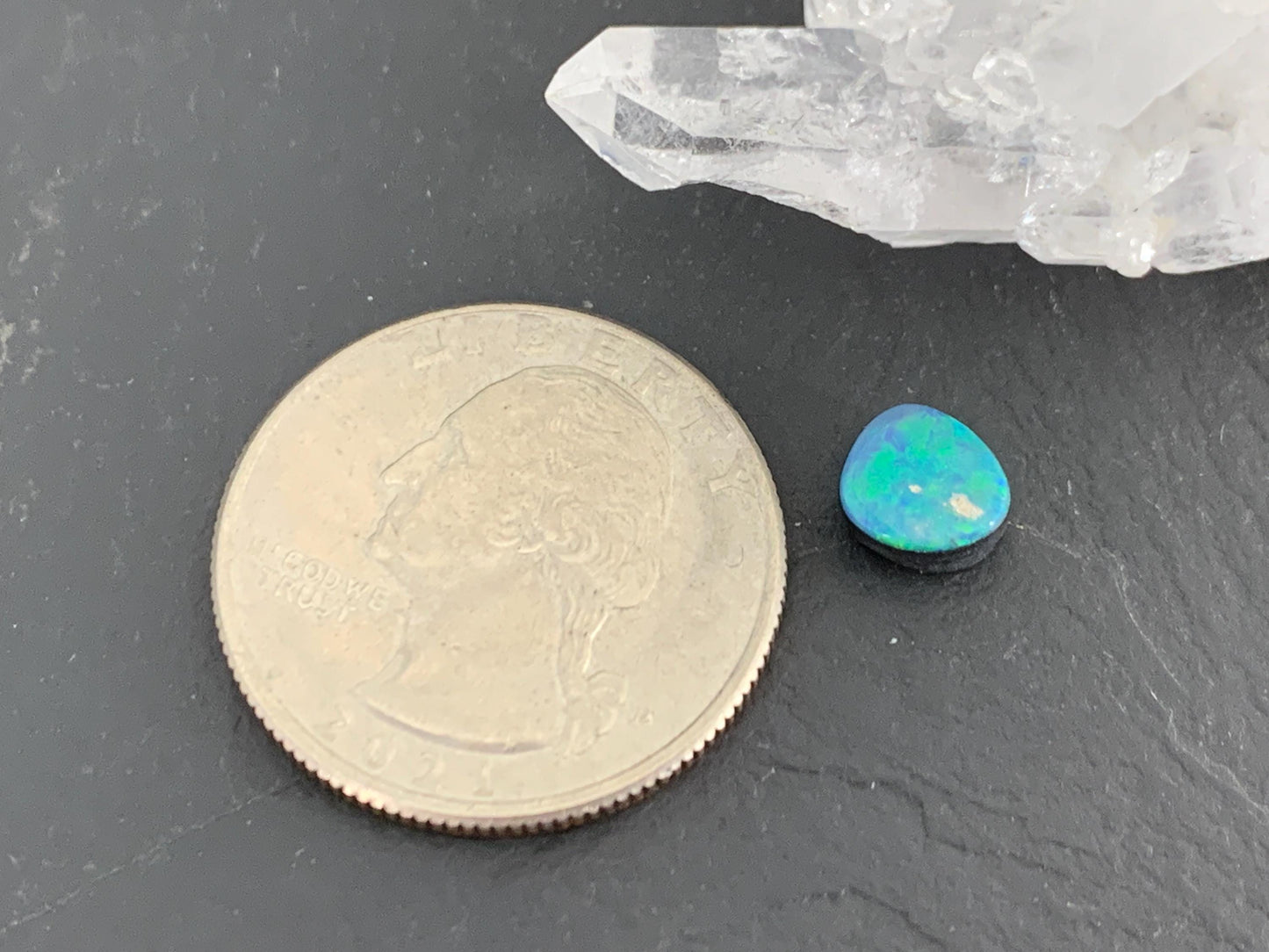 Australian Opal doublet 6x7x3mm cabochon