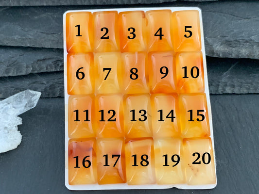 Carnelian rectangle 13x20mm cabochon - Calibrated cabochons