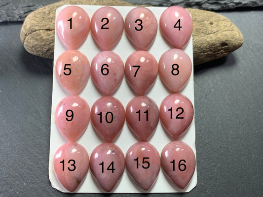 Pink Opal pear 15x20mm cabochon - Calibrated cabochons