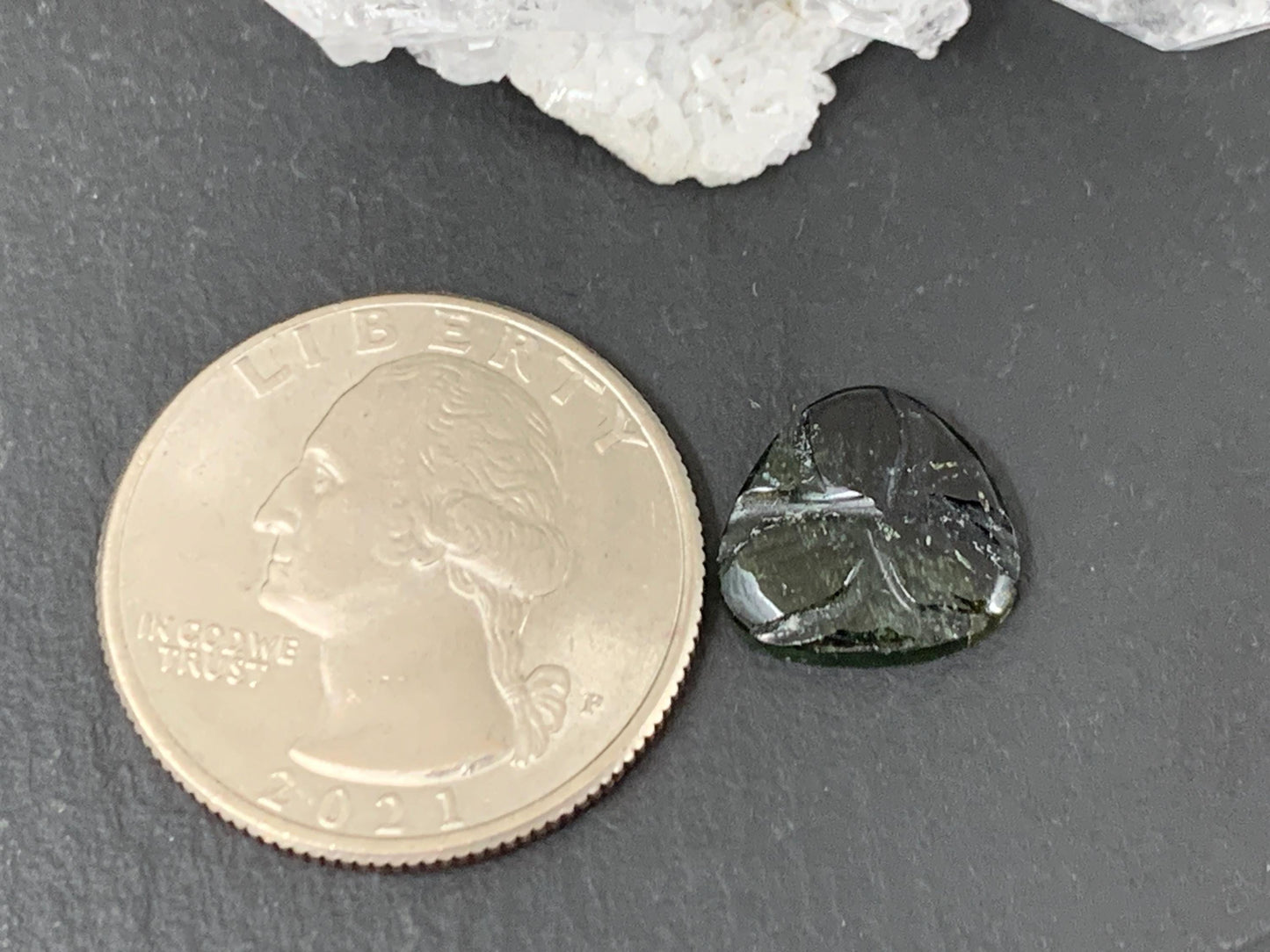 Carved Tourmaline 11x12x2mm cabochon