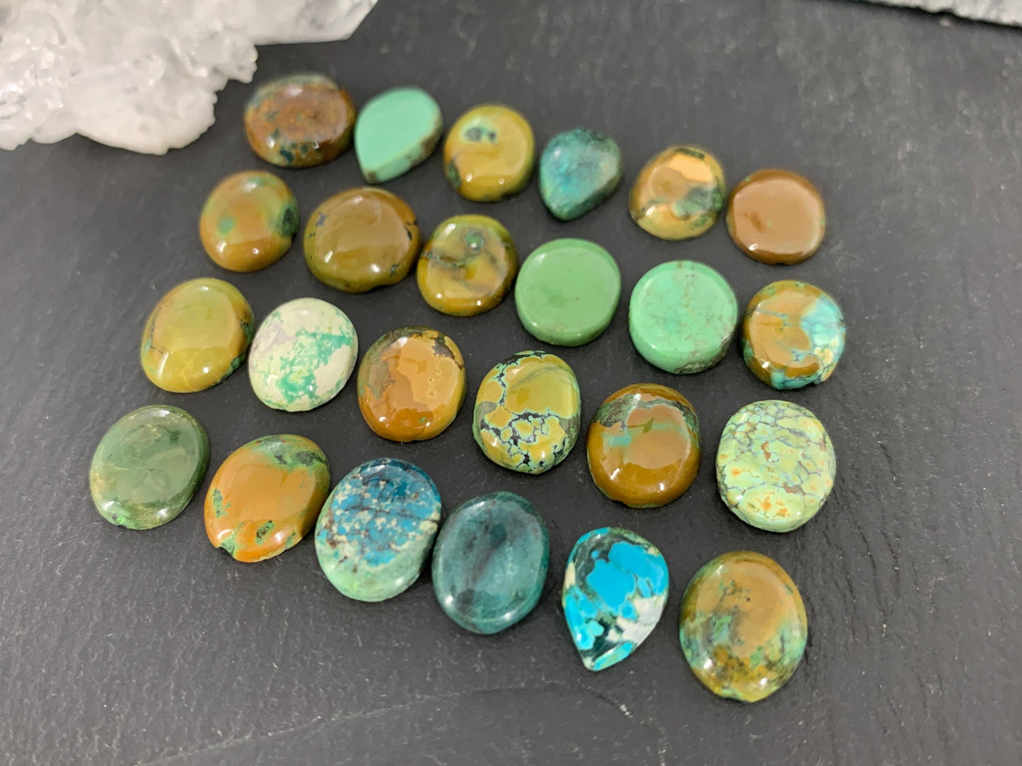 Tibetan Turquoise oval, pear 10-11mm long cabochon/ Select your cabochon