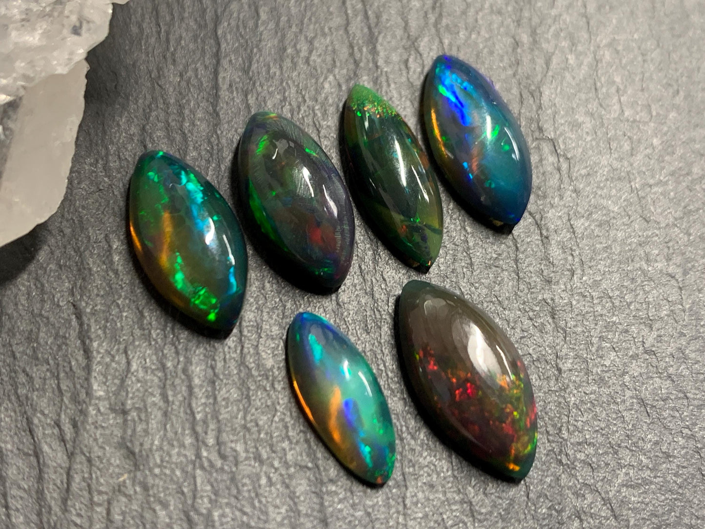 Natural Ethiopian Black Opal 12-15mm long cabochon/ Select your cabochon