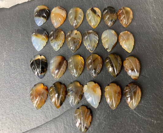 Montana Agate leaf 8x12mm cabochon