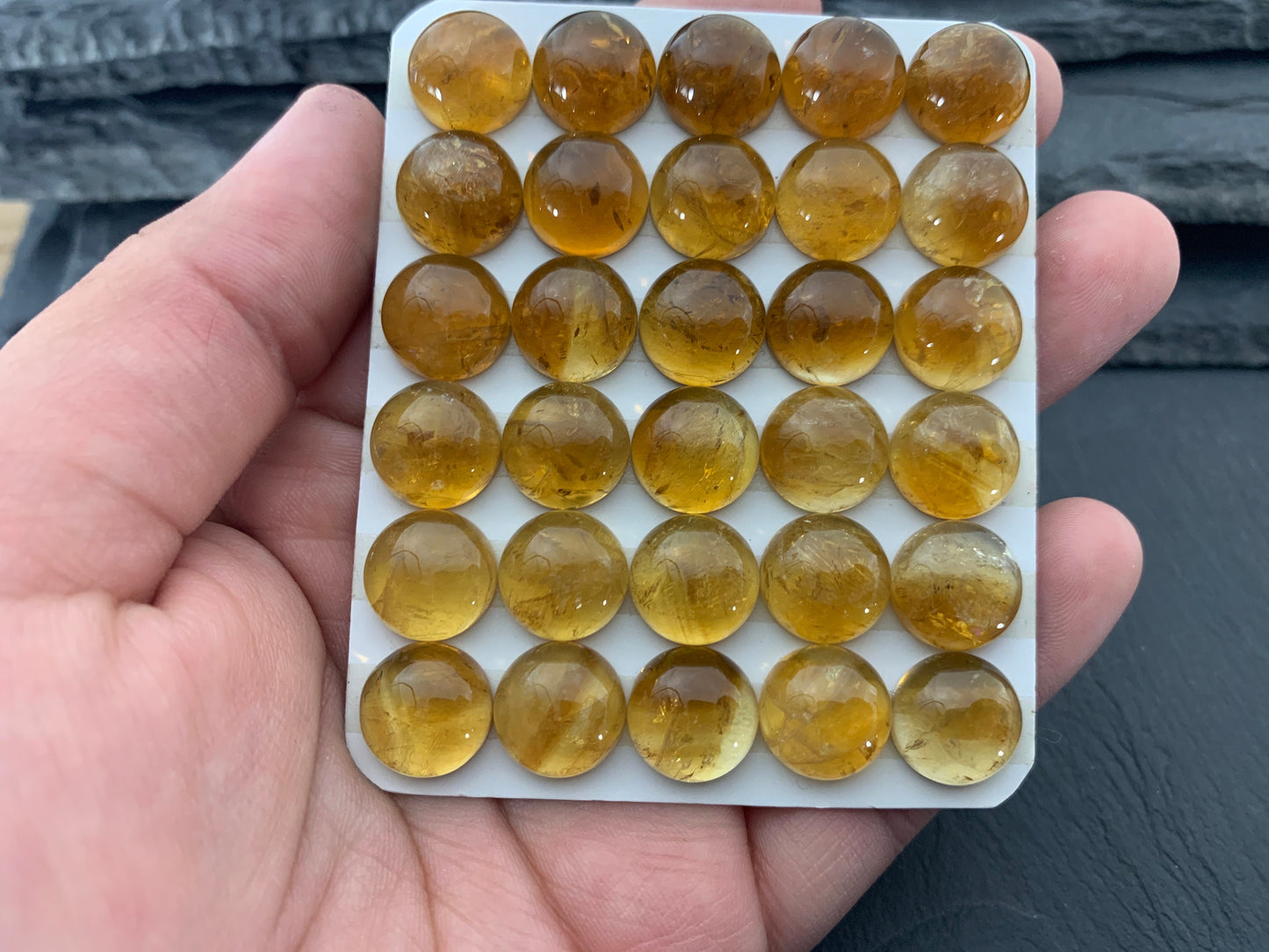 Citrine round 12mm cabochon - Calibrated cabochons