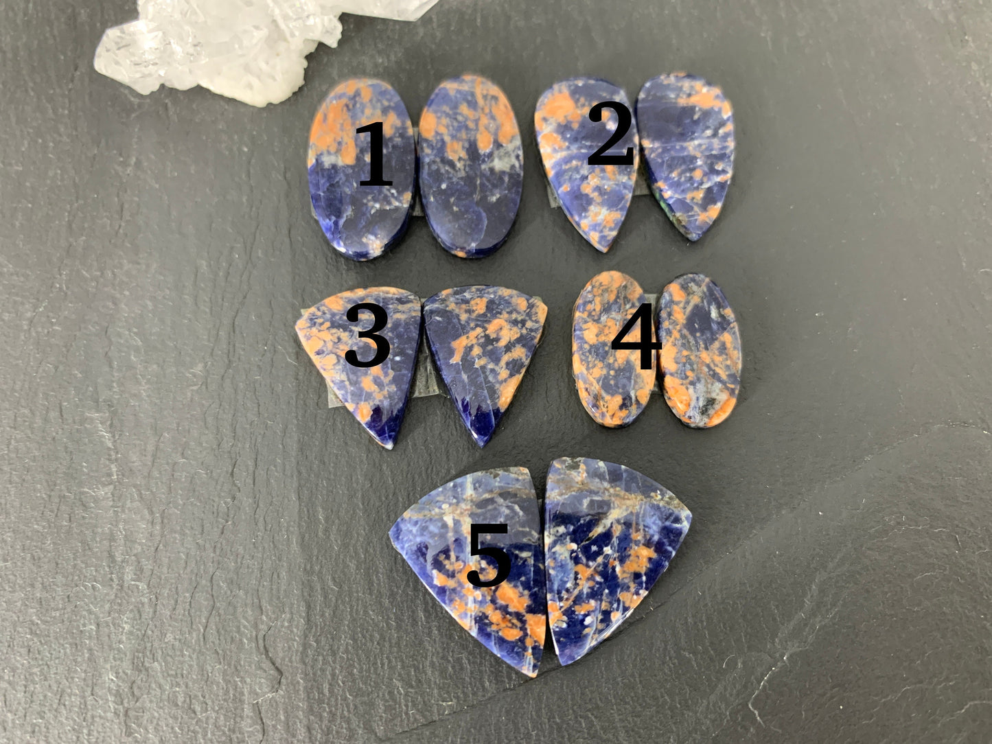 Sodalite Pairs 18-24mm long Cabochon *