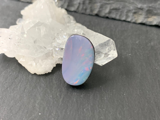 Australian Opal doublet 10x15x4mm cabochon