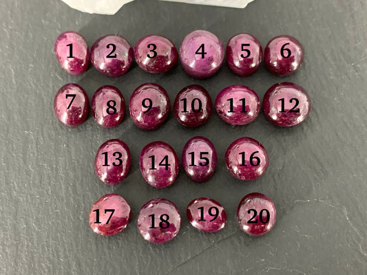 Ruby 7-8mm long cabochon