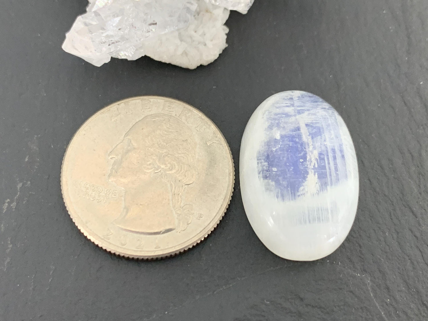 Rainbow Moonstone 25x17x7mm cabochon
