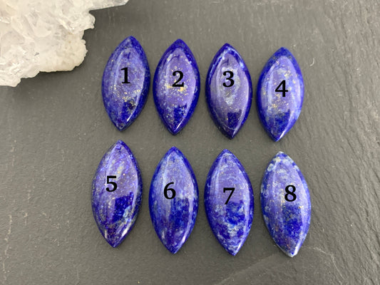 Lapis Lazuli marquise 12x25mm cabochon - Calibrated cabochons