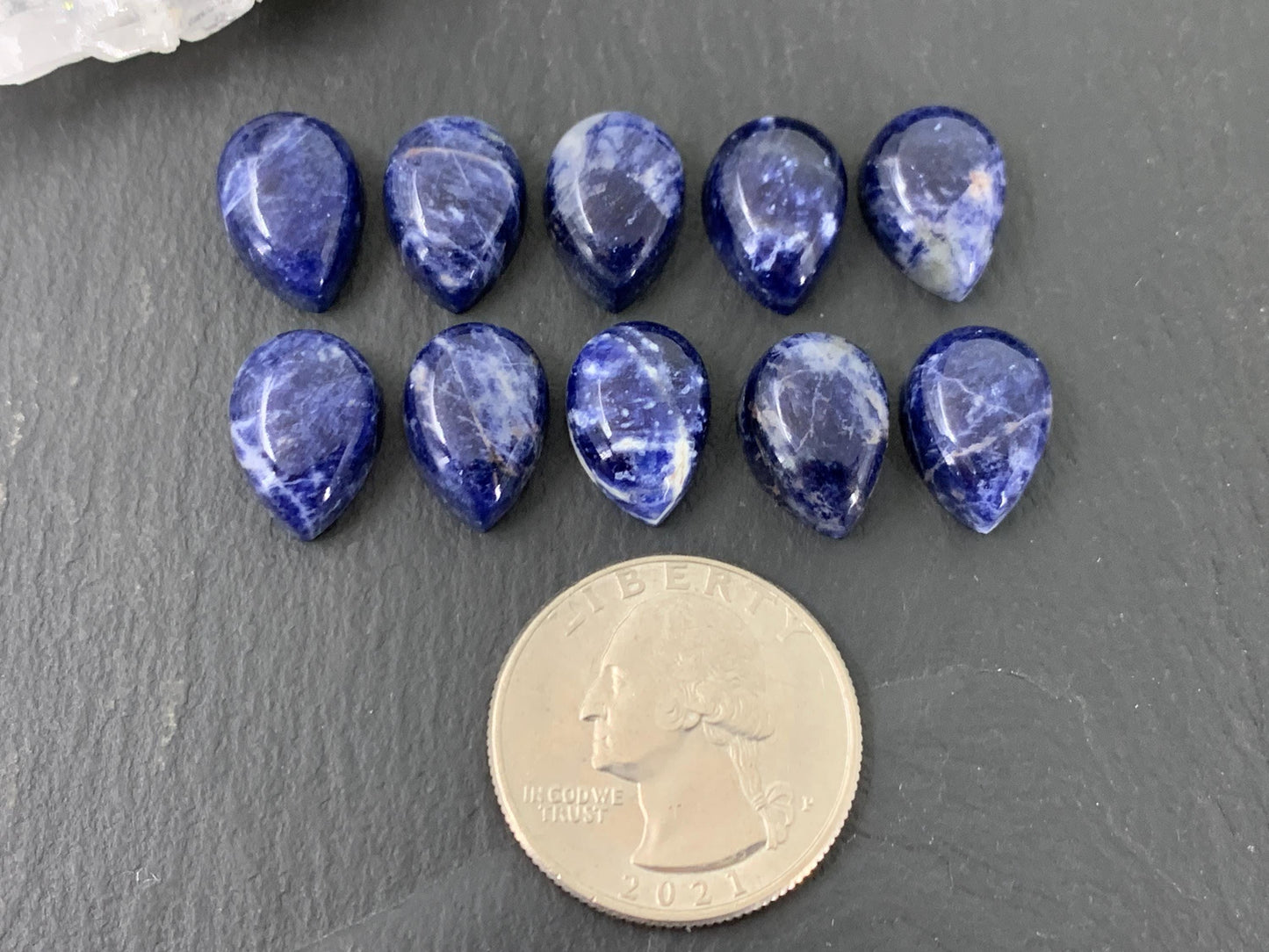 Sodalite pear 10x14mm cabochon
