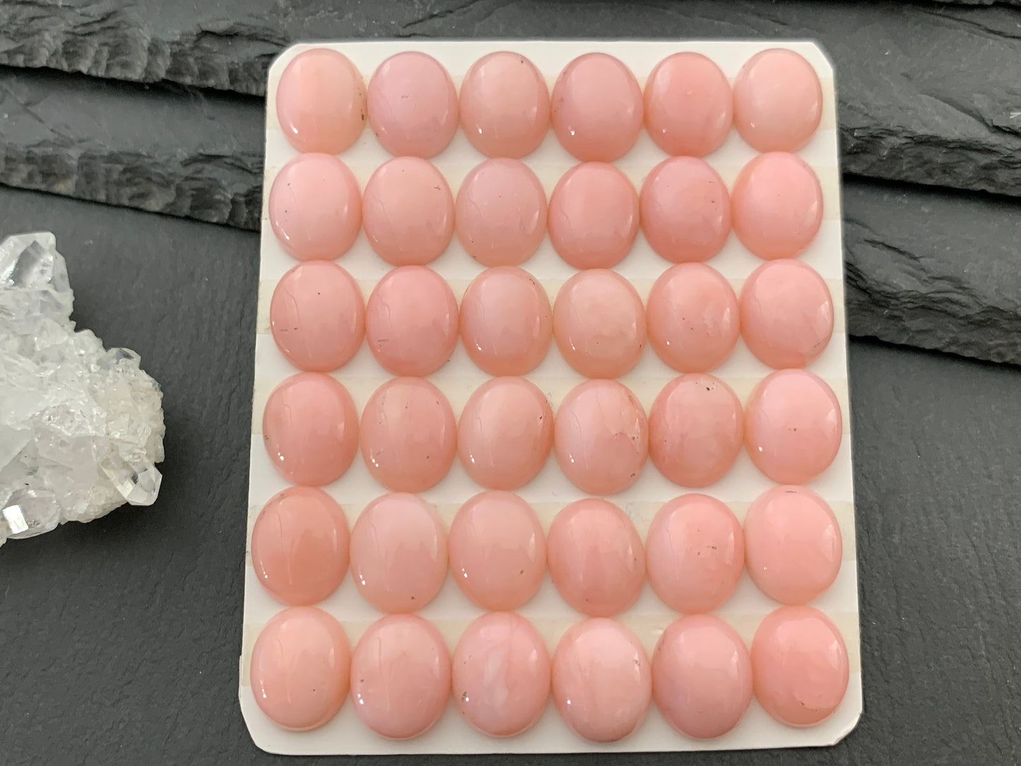 Pink Opal oval 10x12mm cabochon - Calibrated Cabochons