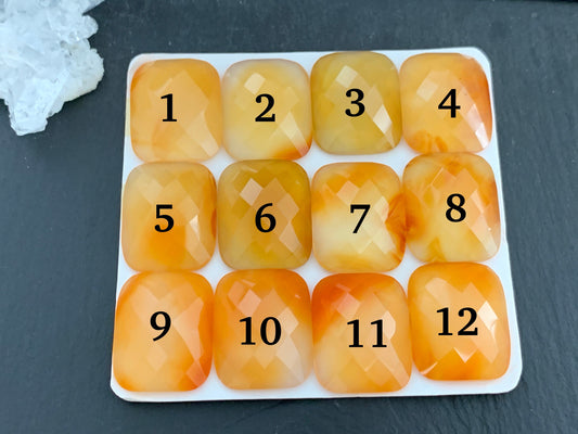 Faceted Carnelian 18x22mm Cabochon | Calibrated Carnelian