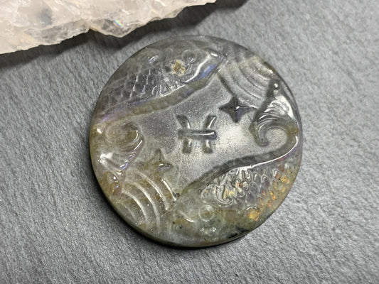 Pieces Purple Labradorite Zodiac Signs - Zodiac Constellations Carving