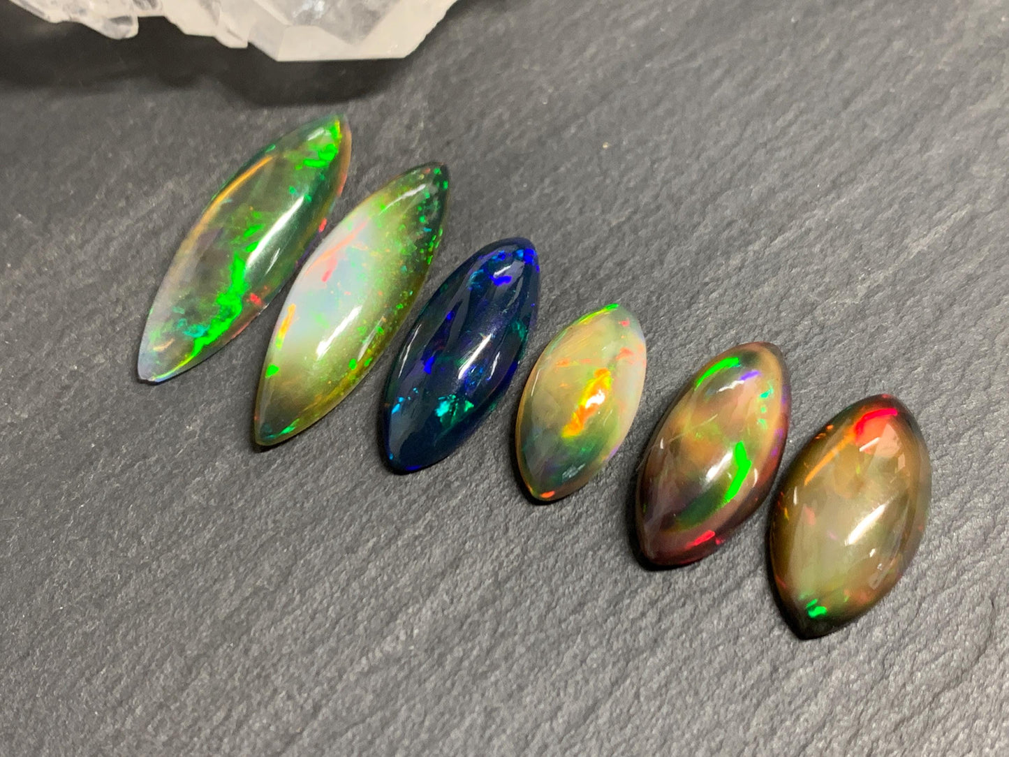 Natural Ethiopian Black Opal 15-24mm long cabochon/ Select your cabochon