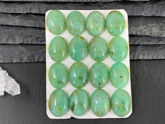 Chrysocolla Quartz oval 15x20mm cabochon - Calibrated cabochons