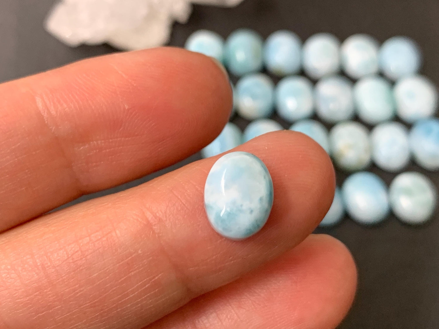 Larimar 8x10mm cabochon