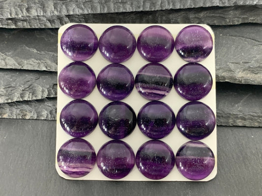Purple Fluorite round 18mm cabochon- Calibrated cabochons