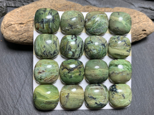 Green Opal Square 15x15mm Cabochon - Calibrated cabochons