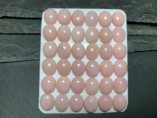 Pink Opal oval 10x12mm cabochon - Calibrated cabochons