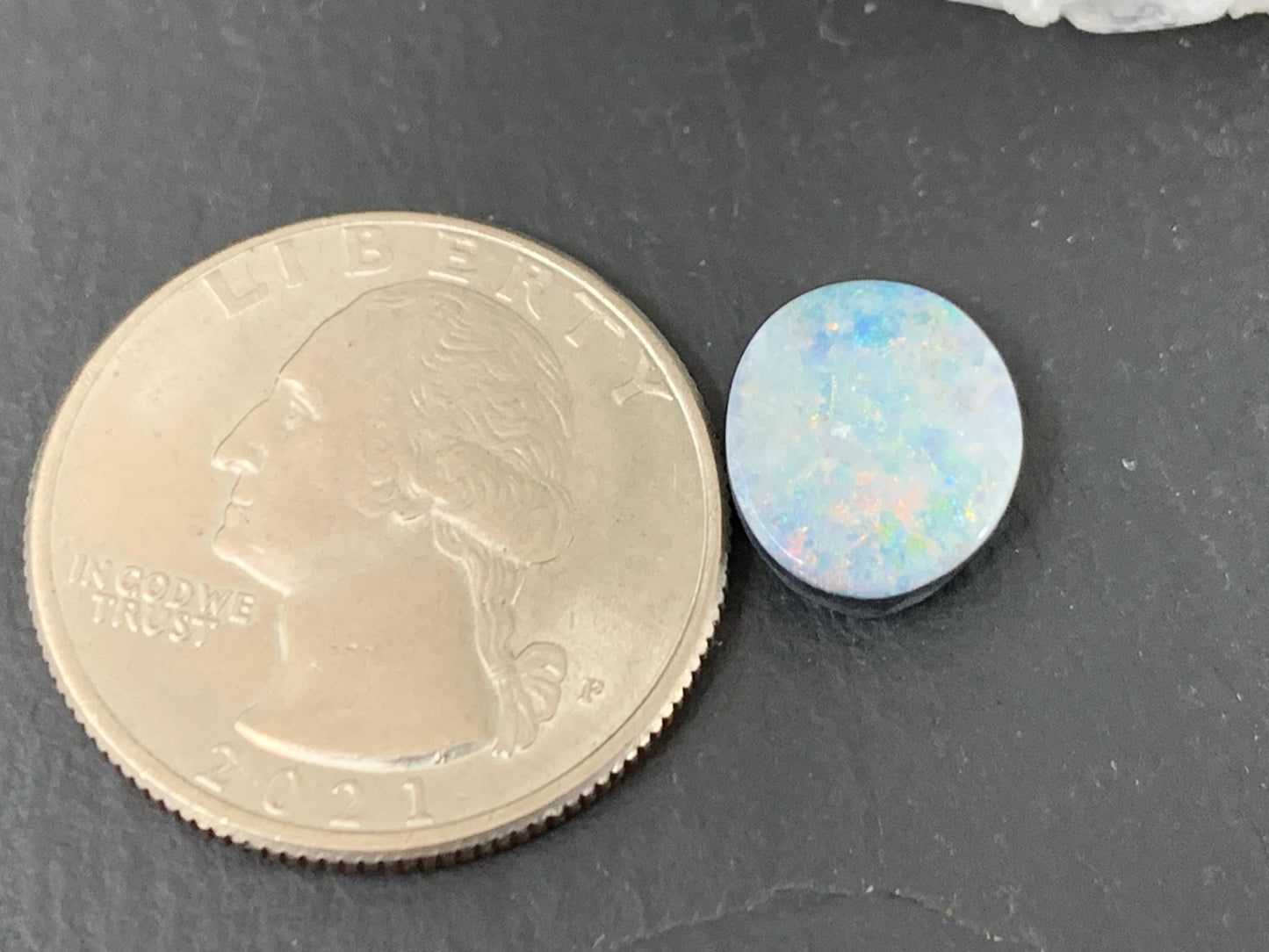 Australian Opal Doublet Cabochon 10x11.5x3.5mm Free Form Gemstone