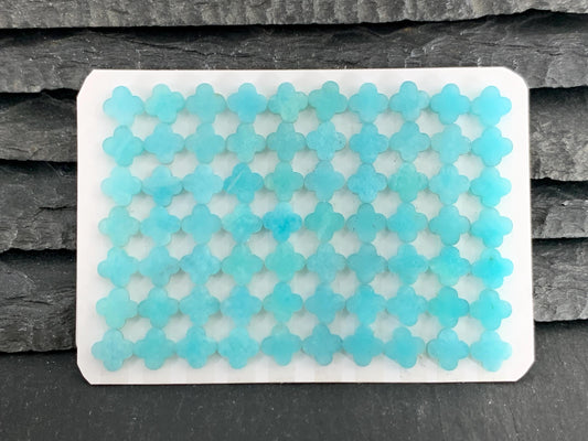 Flat Amazonite clover 6mm cabochon - Calibrated cabochons