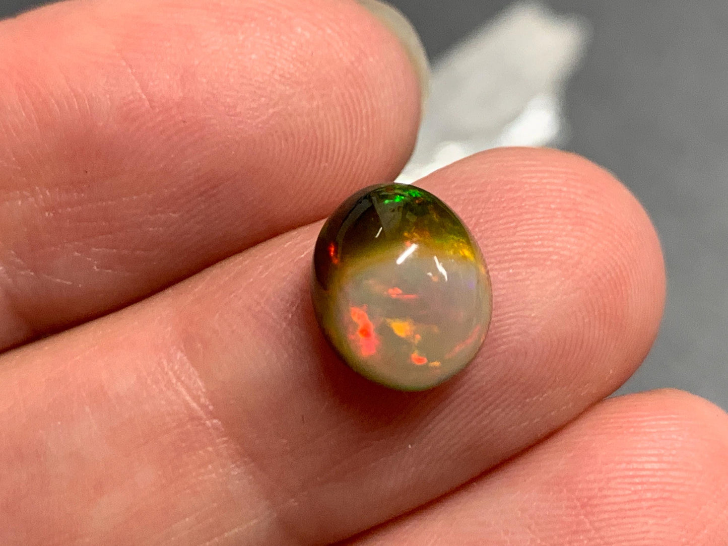 Natural Black Ethiopian Opal oval 8x10x6mm cabochon