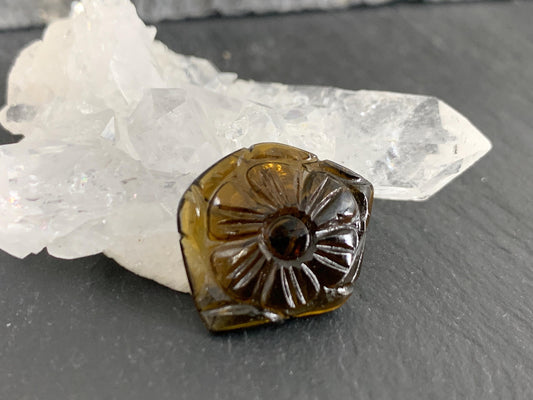 Carved Tourmaline 14x16x4mm cabochon