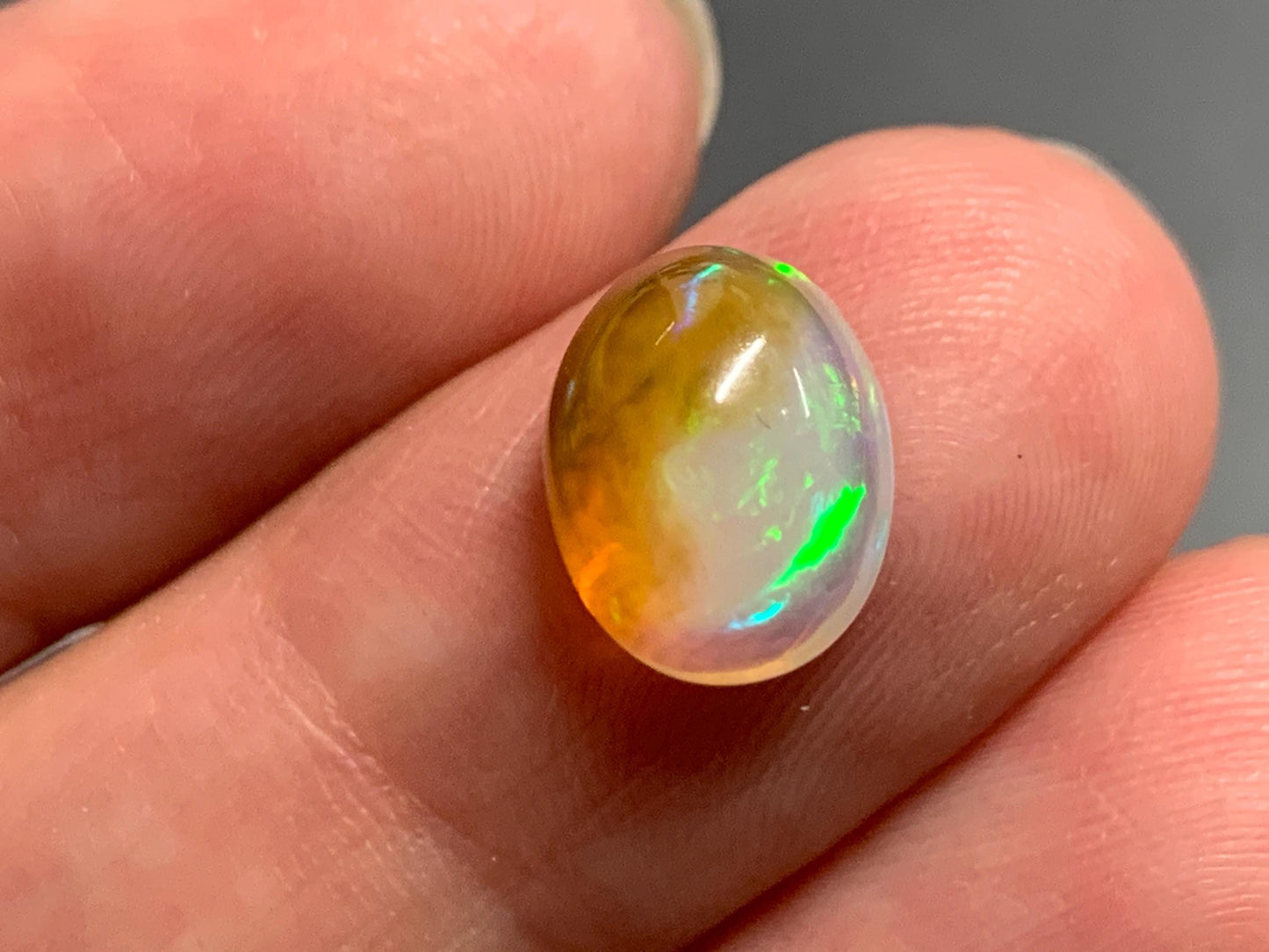 Natural Black Ethiopian Opal oval 8x10x6mm cabochon