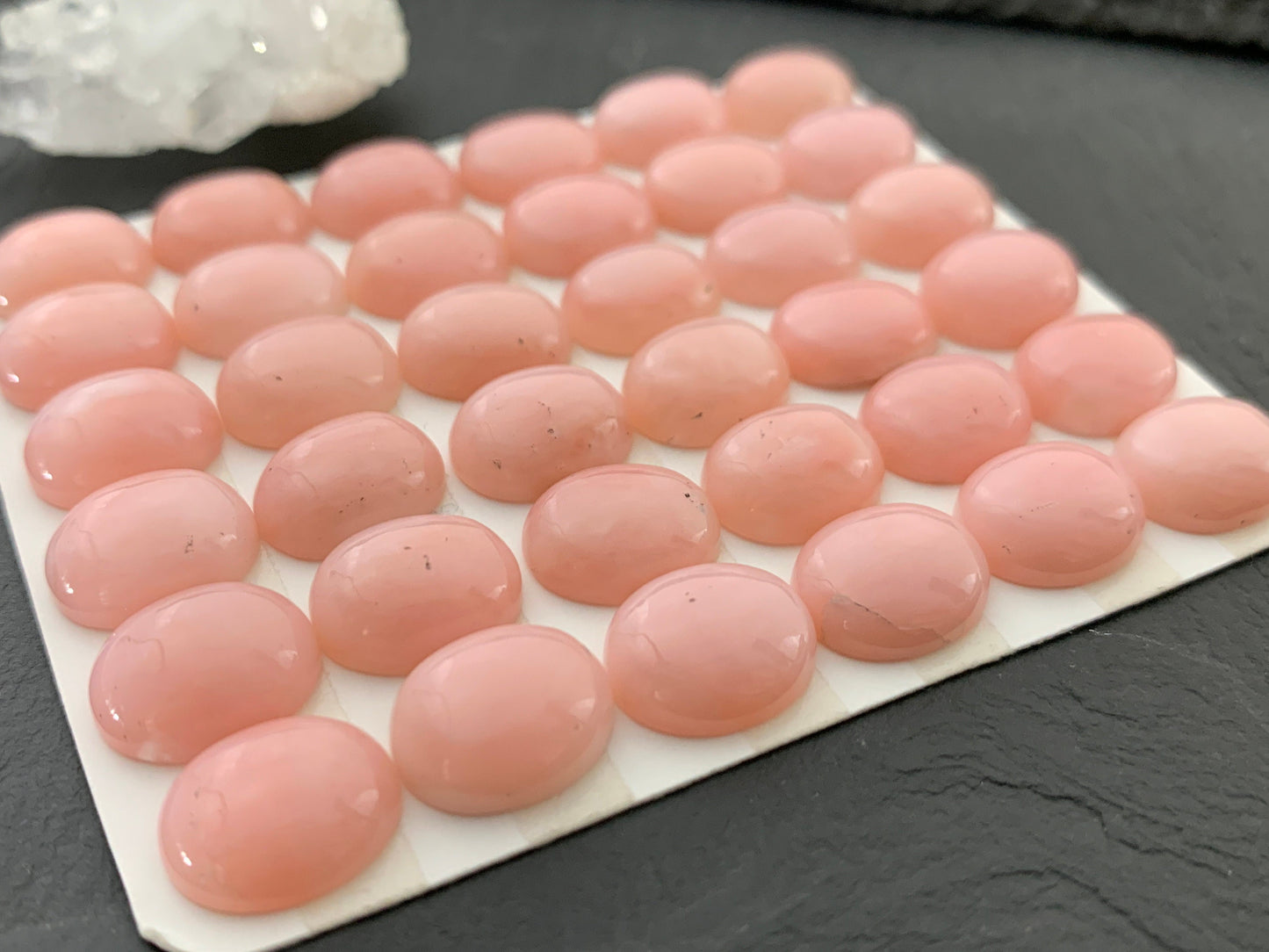 Pink Opal oval 10x12mm cabochon - Calibrated Cabochons