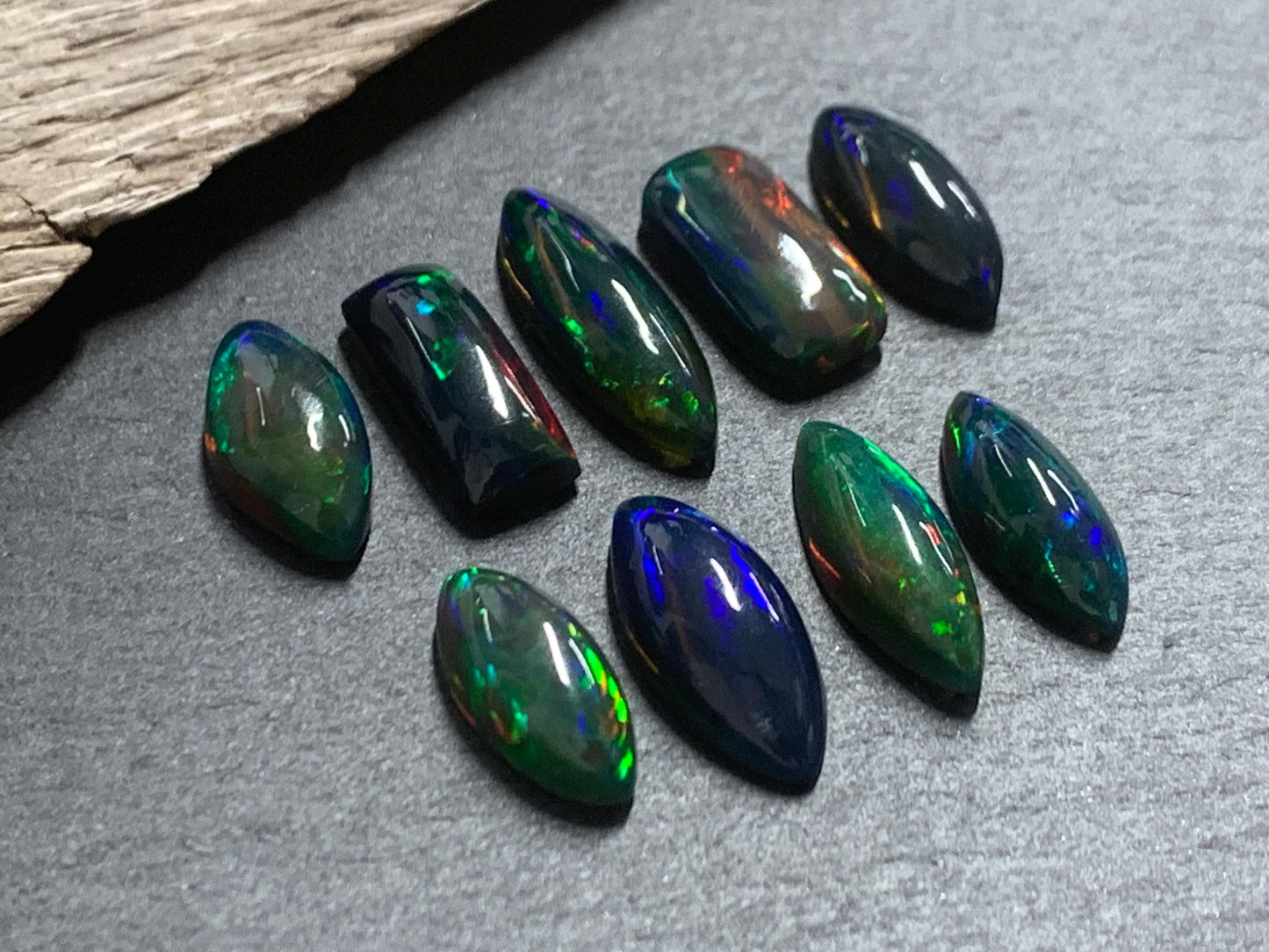 Natural Ethiopian Black Opal 13-16mm long Cabochon/ Select your cabochon
