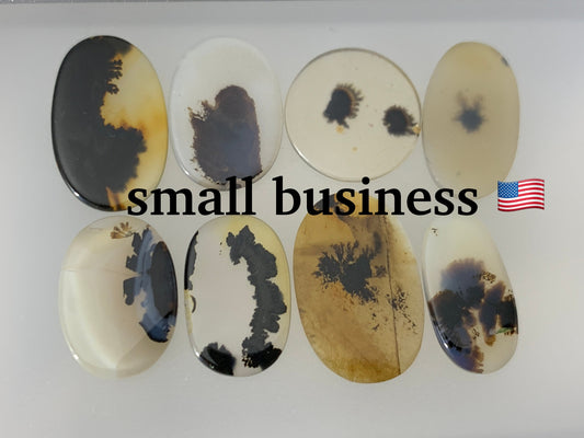 Flat Scenic Agate oval, round 16-20mm long cabochon | Natural Scenic Agate