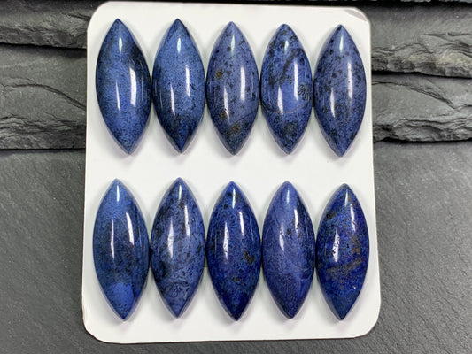 Dumorterite marquise 12x30mm cabochon -  Calibrated cabochons