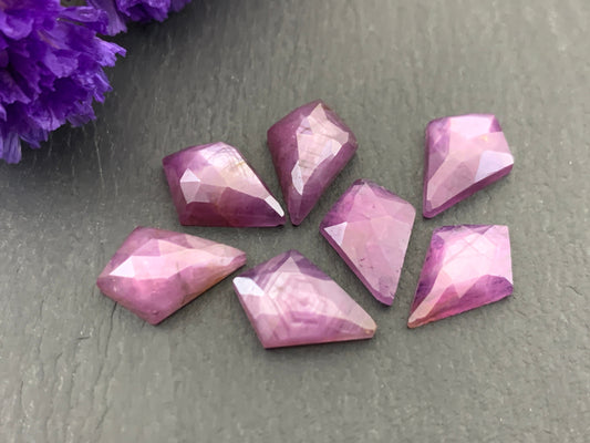 Faceted Silky Star Sapphire kite 8x12mm cabochon