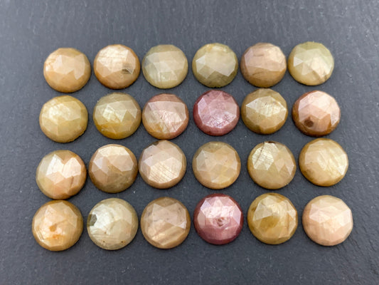 Faceted Yellow Sapphire round 10mm Cabochon