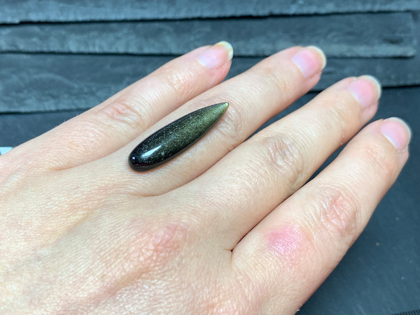 Gold Obsidian pear 8x30mm Cabochon - Calibrated cabochons