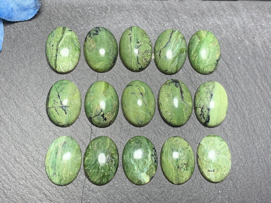Green Opal oval 13x18mm  cabochon- Calibrated cabochons