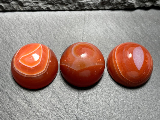 Red Agate round 20mm cabochon - Calibrated cabochons