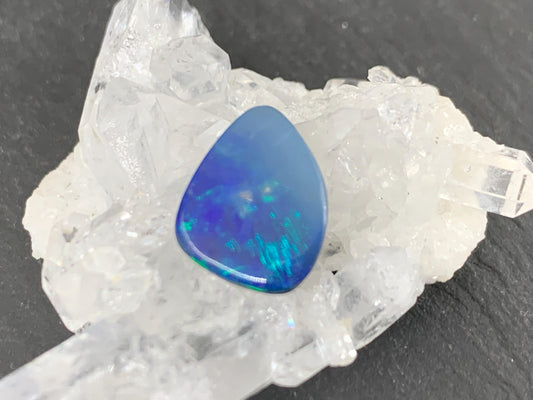 Discounted Australian Opal doublet cabochon 9x12x4mm Free Form Natural Opal Gemstone