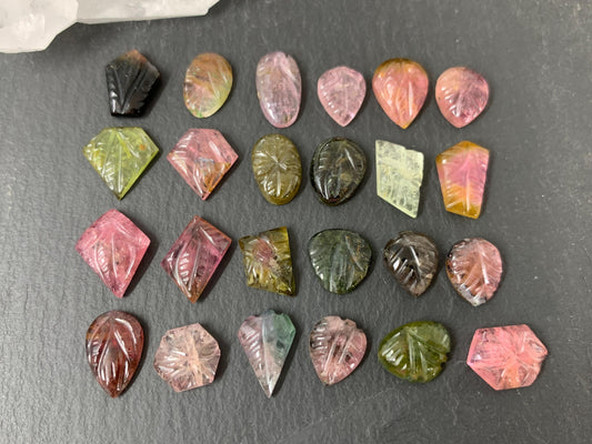 Carved Tourmaline 9-12mm cabochon