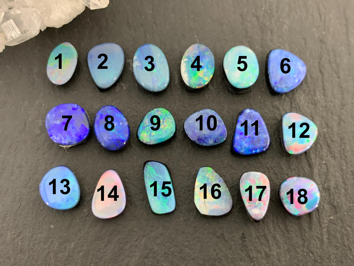 Australian Opal Doublet 6-8mm long cabochon - Select your piece