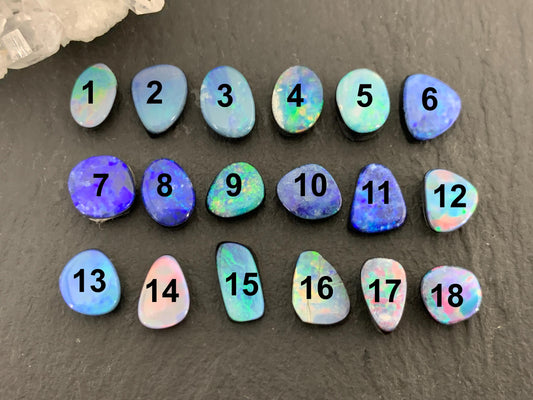 Australian Opal Doublet 6-8mm long cabochon - Select your piece