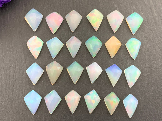 Faceted Opal kite 10mm long cabochon